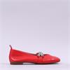 Wonders Lulu Flat Pump Disc Detail - Red Leather